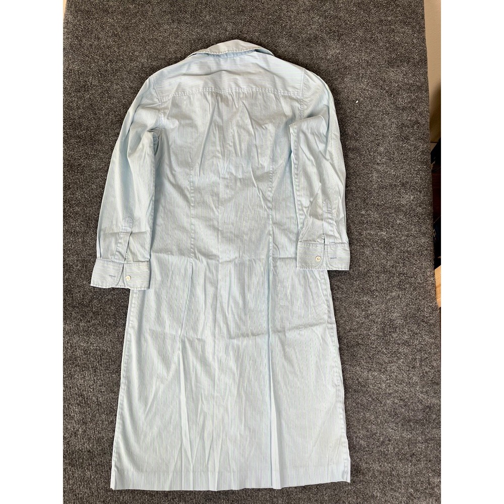 Theory Shirt Dress Blue Green Striped Long Sleeve  No Belt Size 4 - Picture 2 of 6